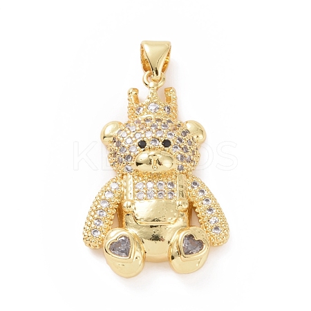 Brass Cubic Zirconia Pendants ZIRC-K089-15G-01-1