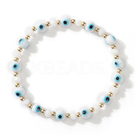 Glass Evil Eye Beaded Stretch Bracelets for Women Men VP6778-3-1