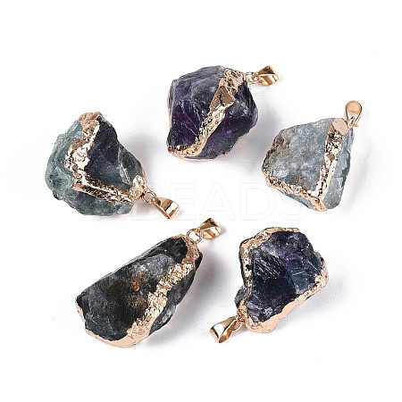 Raw Rough Natural Fluorite Pendants G-N349-13B-G-1