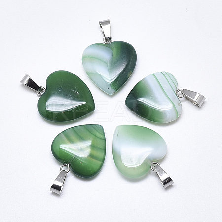 Natural Banded Agate/Striped Agate Pendants G-T122-24C-1