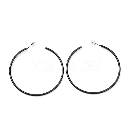 Tarnish Resistant Baking Paint 201 Stainless Steel Half Hoop Earrings EJEW-P185-A01-03-1