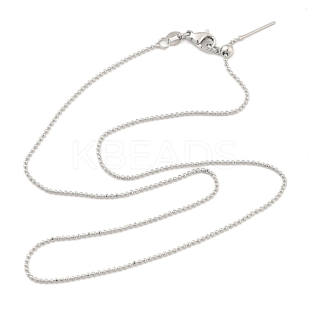 Adjustable Slider Brass Ball Chain Necklaces for Men Women NJEW-G160-13P-1