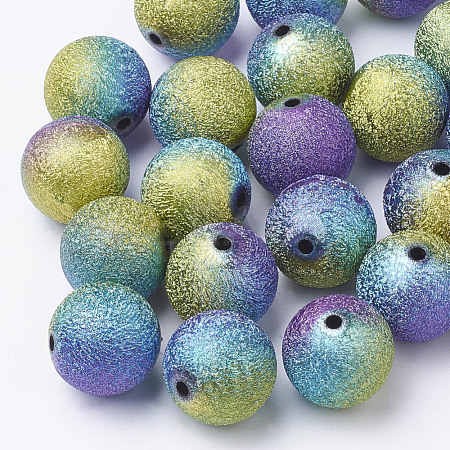Spray Painted Acrylic Beads ACRP-R146-01-1