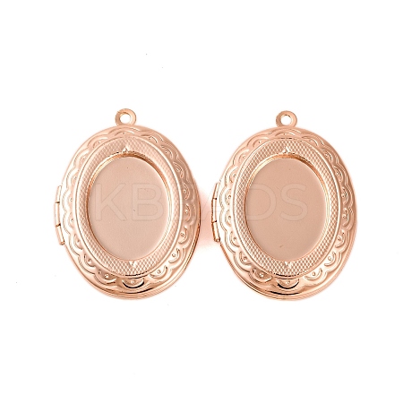 Rack Plating Brass Locket Pendants KK-K277-05RG-1