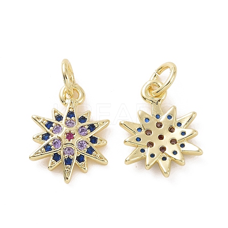 Brass Micro Pave Cubic Zirconia Charms KK-E068-VF163-1
