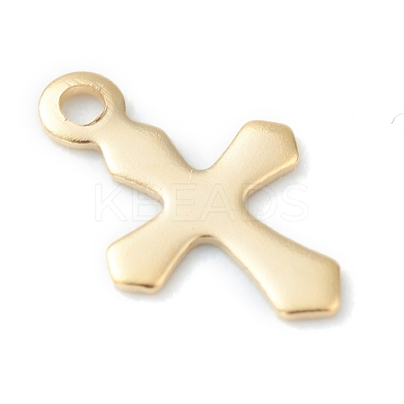 304 Stainless Steel Tiny Cross Charms STAS-H149-01G-1