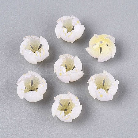 Flower Acrylic Bead Caps SACR-T017-49A-1
