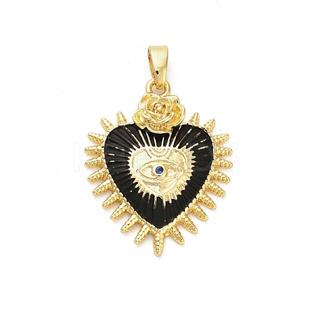 Brass Micro Pave Cubic Zirconia Pendants KK-M314-09G-03-1