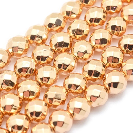 Electroplate Non-magnetic Synthetic Hematite Beads Strands G-L485-03D-LG-1