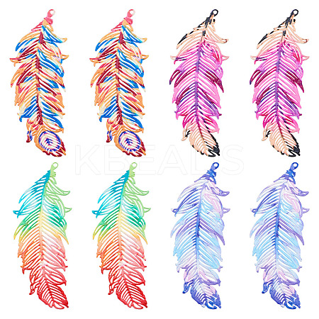16Pcs 4 Colors Spray Painted 430 Stainless Steel Pendants STAS-BY0001-20-1