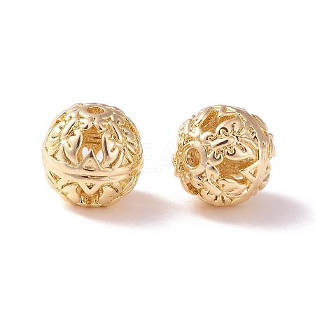 Brass Hollow Round Beads LS-KK-P226-03CG-1