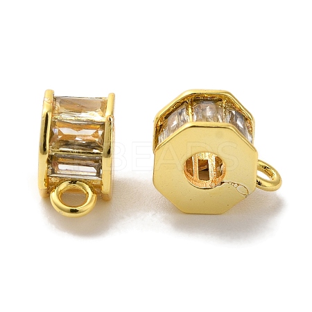 Column Brass Micro Pave Cubic Zirconia Tube Bails KK-C072-05B-G-1