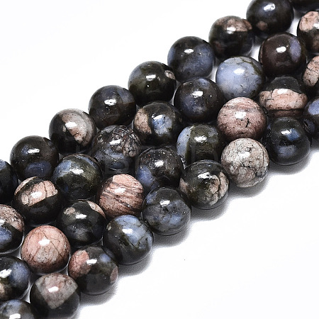 Natural Glaucophane Beads Strands X-G-R485-12-6mm-1