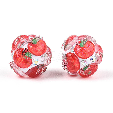 Fruit Round Resin Beads RESI-T059-03C-1