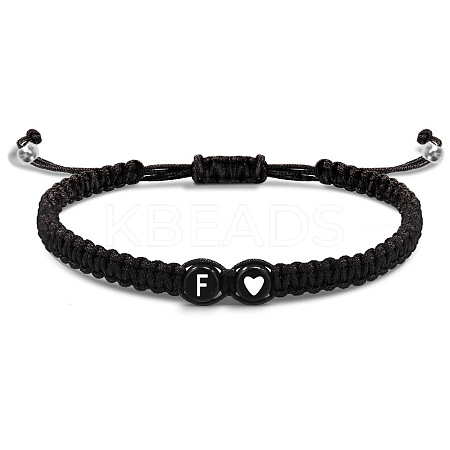 304 Stainless Steel Alphabet Beads Braided Bead Bracelets RY3090-6-1