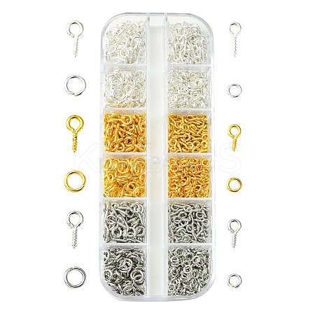 DIY 510Pcs 6 Style Iron Screw Eye Pin Peg Bails DIY-FS0005-34-1