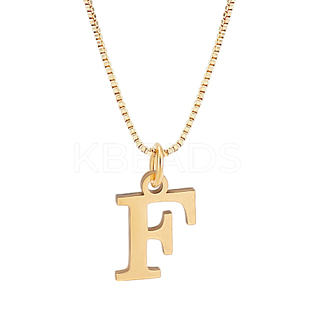 1pc 304 Stainless Steel Letter Pendant Necklaces NJEW-LP0001-38F-G-1