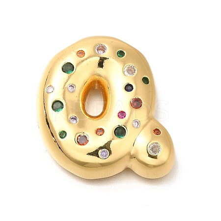 Brass Cubic Zirconia Pendants KK-M295-13G-Q-1