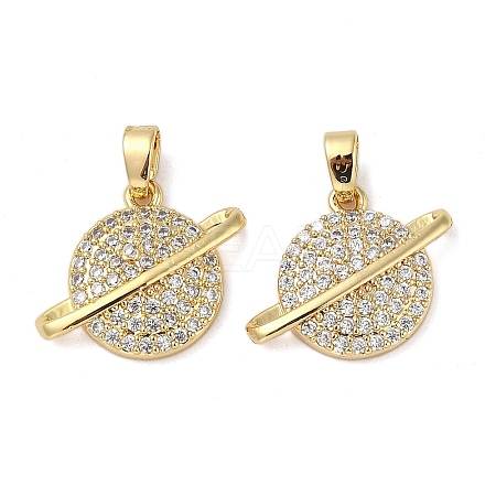 Brass Micro Pave Cubic Zirconia Pendants KK-U045-12G-1