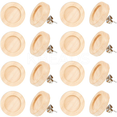 40Pcs Wooden Stud Earring Findings FIND-SC0008-96A-1