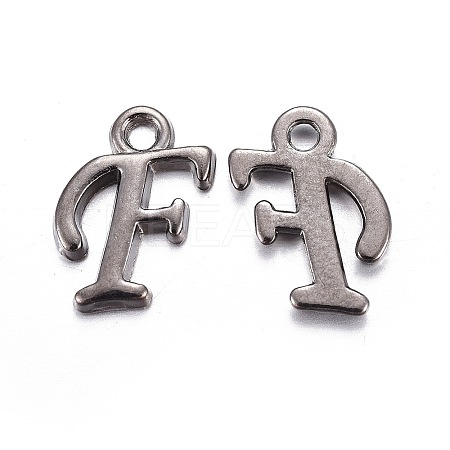 Gunmetal Plated Alloy Letter Pendants LS-PALLOY-J718-01B-F-1