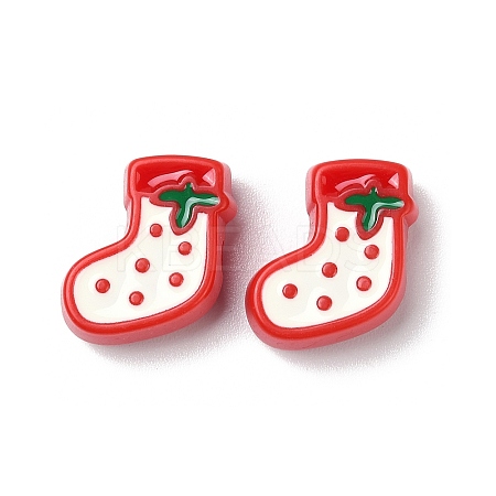 Christmas Decorations Theme Opaque Acrylic Bead with Enamel OACR-Z021-01F-1