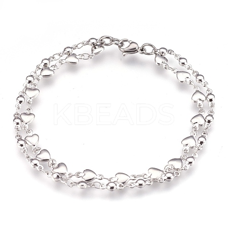 Tarnish Resistant 304 Stainless Steel Multi-strand Bracelets BJEW-G596-08P-1