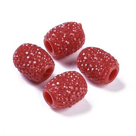 Opaque Resin European Jelly Colored Beads RESI-B025-02A-05-1
