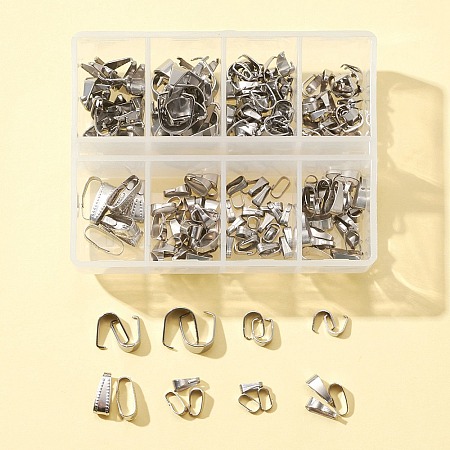220Pcs 8 Style 304 Stainless Steel Snap on Bails STAS-FS0001-26-1