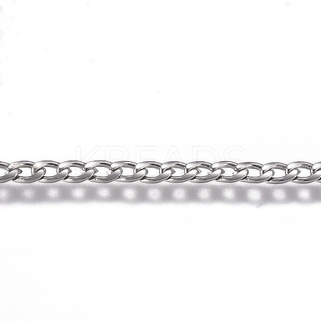 Non-Tarnish 304 Stainless Steel Chain X-CHS-G017-11P-0.6mm-1