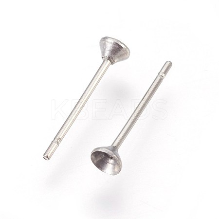 304 Stainless Steel Post Stud Earring Settings STAS-I097-006A-P-1