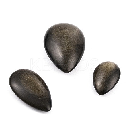 Natural Golden Sheen Obsidian Beads G-B002-03-1
