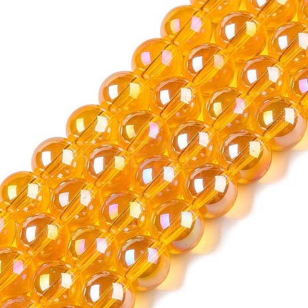 Electroplate Transparent Glass Beads Strands GLAA-T032-T8mm-AB11-1