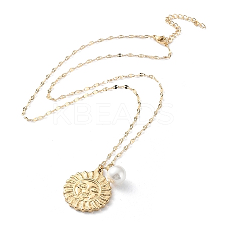 Golden 304 Stainless Steel Pendant Necklace SA1727-2-1
