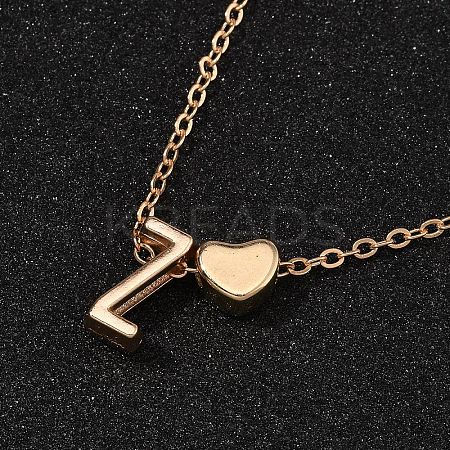 Alloy Letter Heart Pendant Necklaces for Women NJEW-FS0001-09Z-1