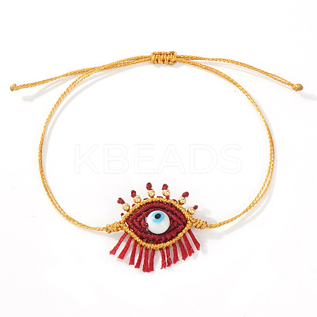 Bohemian Handmade Evil Eye with Tassels Charm Bracelets DD3268-5-1