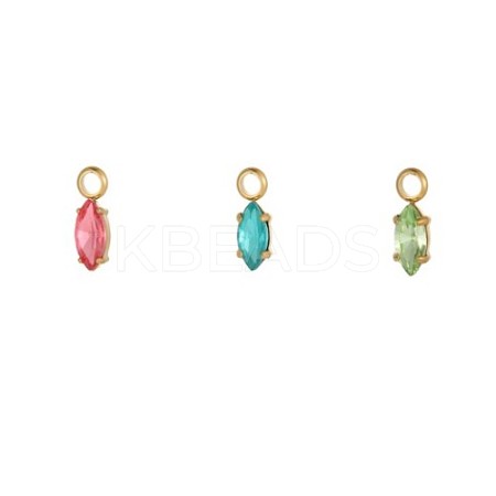 304 Stainless Steel Rhinestone Charms STAS-OY003-89G-1