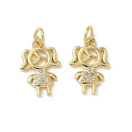 Brass Micro Pave Cubic Zirconia Pendants KK-L243-12G-01-1