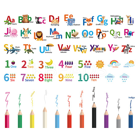 Translucent PVC Self Adhesive Wall Stickers STIC-WH0015-339-1