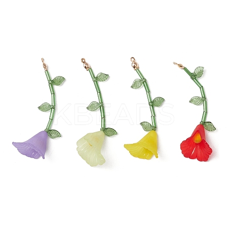 Flower Acrylic Big Pendants PALLOY-TA00239-1