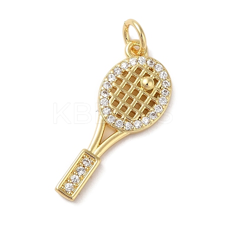 Rack Plating Brass & Clear Cubic Zirconia Pendants KK-L216-058G-1