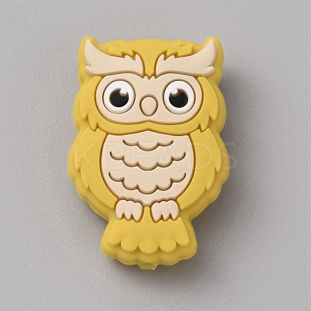 Owl Food Grade Eco-Friendly Silicone Beads LS-SIL-WH0019-26G-1