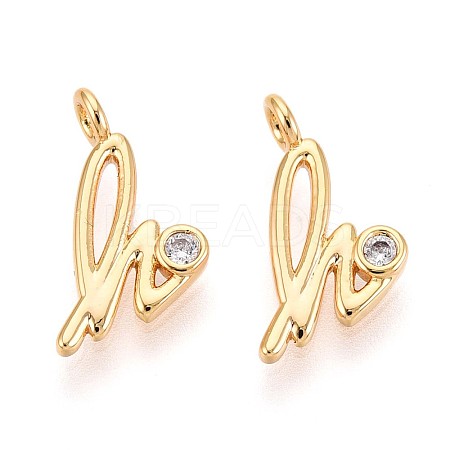 Brass Micro Pave Cubic Zirconia Charms KK-N263-97G-H-1