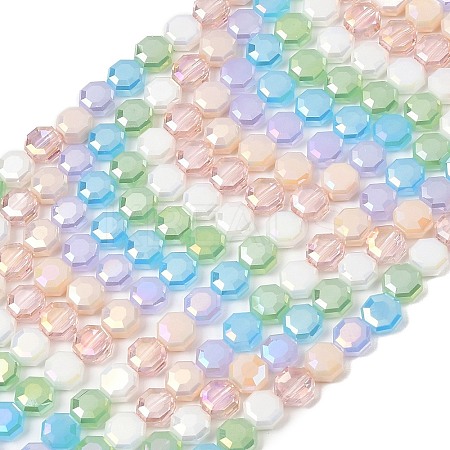 Electroplate Opaque Glass Beads Strands EGLA-G039-05A-01A-1