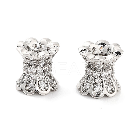 Brass Micro Pave Clear Cubic Zirconia Beads KK-P271-39B-02-1