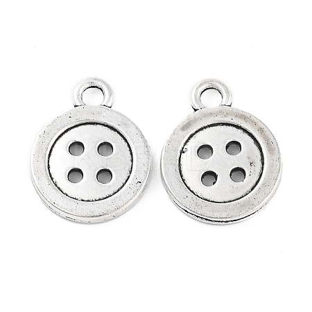 4-Hole Button Tibetan Style Zinc Alloy Charms LS-X-TIBEP-R334-167AS-RS-1