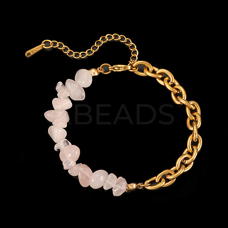 Daily Fashion Natural Rose Quartz Chip Beaded Bracelets FS-WG13CD5-01-1