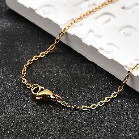 Ion Plating(IP) 304 Stainless Steel Cable Chain Necklaces NJEW-E026-04G-B-1