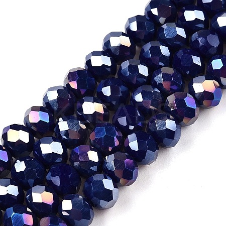 Electroplate Glass Beads Strands EGLA-A044-P6mm-B07-1
