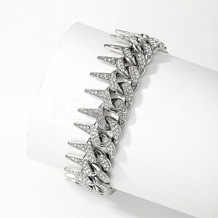 Elegant Silver Color Plated Alloy Crystal Rhinestone Twisted Chain Women's Bracelets VL8063-1